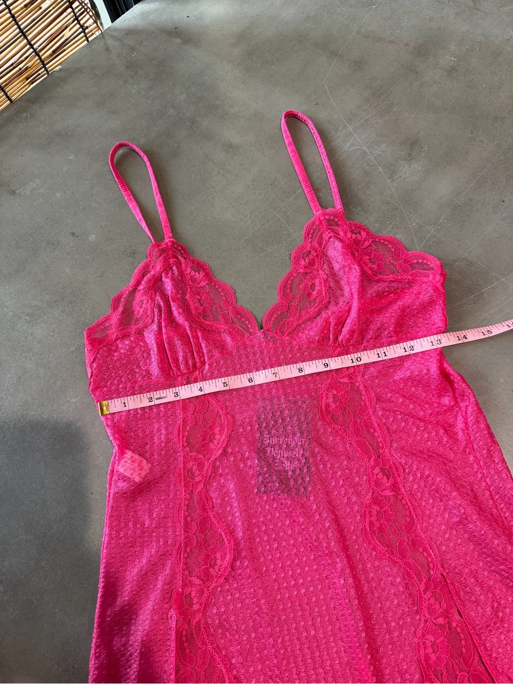 Vintage Lace Chemise Slip in Hot Pink - Picture 5 of 7